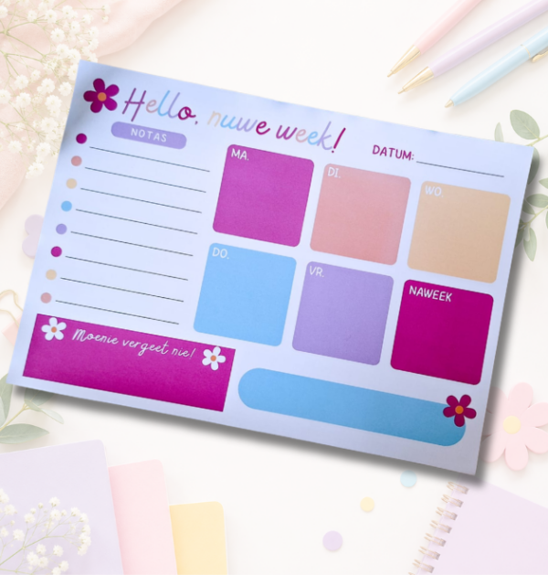 Hello Nuwe Week Candy Colour Planner