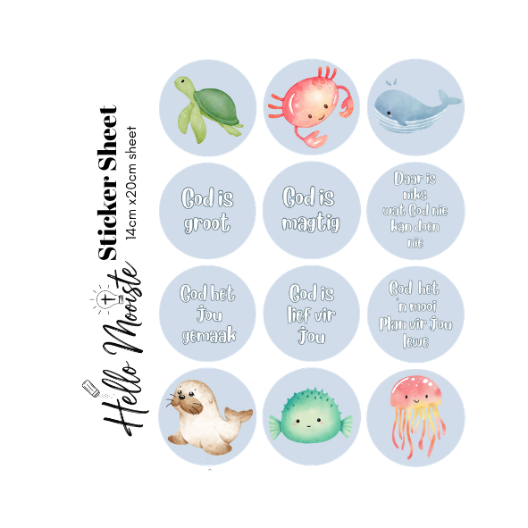 God is magtig Lunchbox - Sticker Sheet - God is magtig