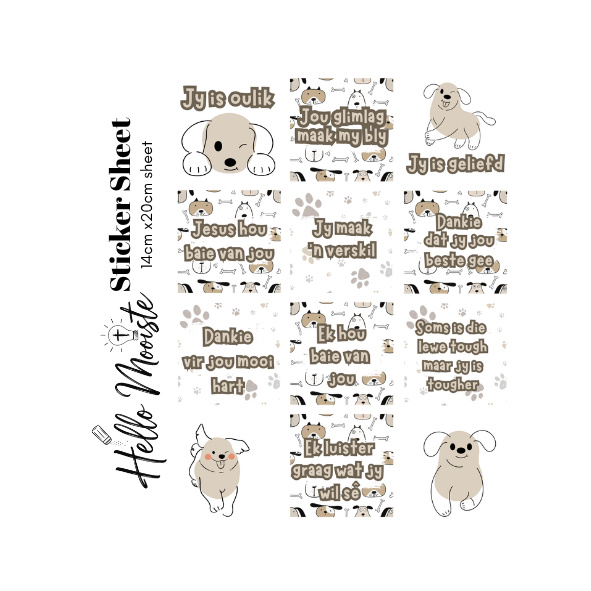 Hondjie Lunchbox - Sticker Sheet - Hondjies