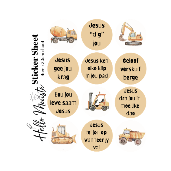 Jesus dig jou Lunchbox - Sticker Sheet - Jesus "dig" jou