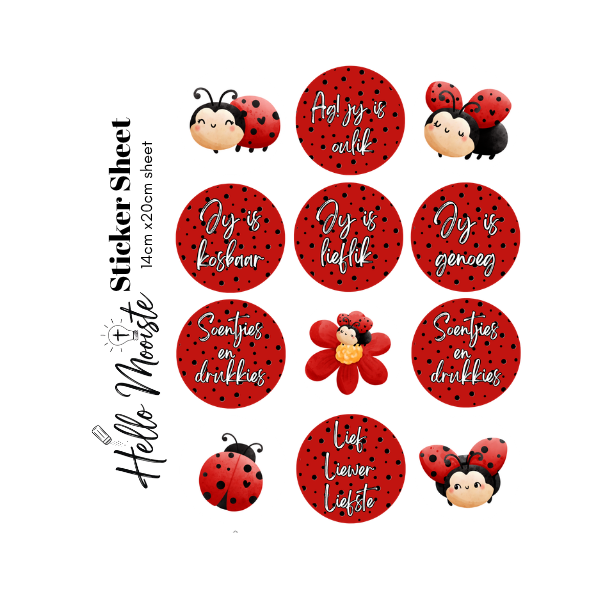 Jy is lieflik Lunchbox - Sticker Sheet - Jy is lieflik