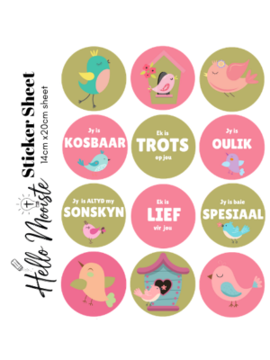Lunchbox - Sticker Sheet - Lieflike voeltjies