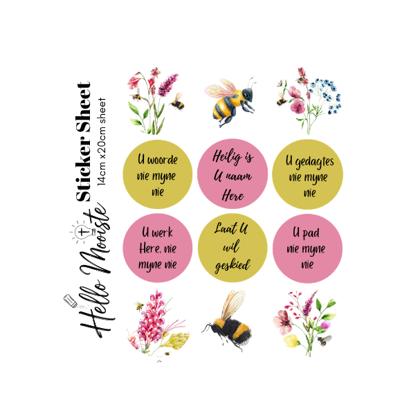 Laat U wil geskied Bible Journaling - Sticker Sheet - Laat U wil geskied