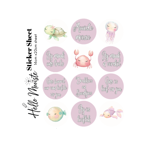 Mooiste Meisie Lunchbox - Sticker Sheet - Mooiste Meisie