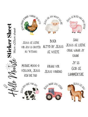 Lunchbox - Sticker Sheet - Op die plaas