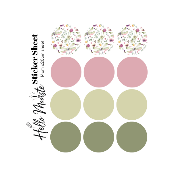 Plain Pienk en Groen Bible Journaling - Sticker Sheet - Moss & Blush