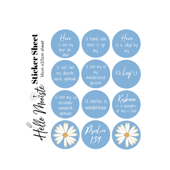 Psalm139 Bible Journaling - Sticker Sheet - Psalm 139