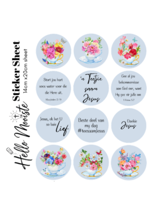 Bible Journaling - Sticker Sheet - 'n Teetjie saam Jesus