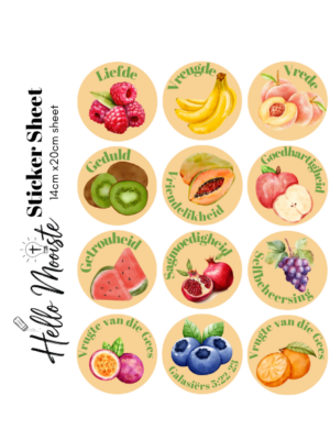 Bible Journaling - Sticker Sheet - Vrugte van die Gees